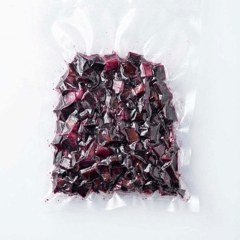 A 250g and 100g vacuum-sealed package of Anna Meru Alpine Smoked Vegan Cubes, a healthy and natural clean-label ingredient.